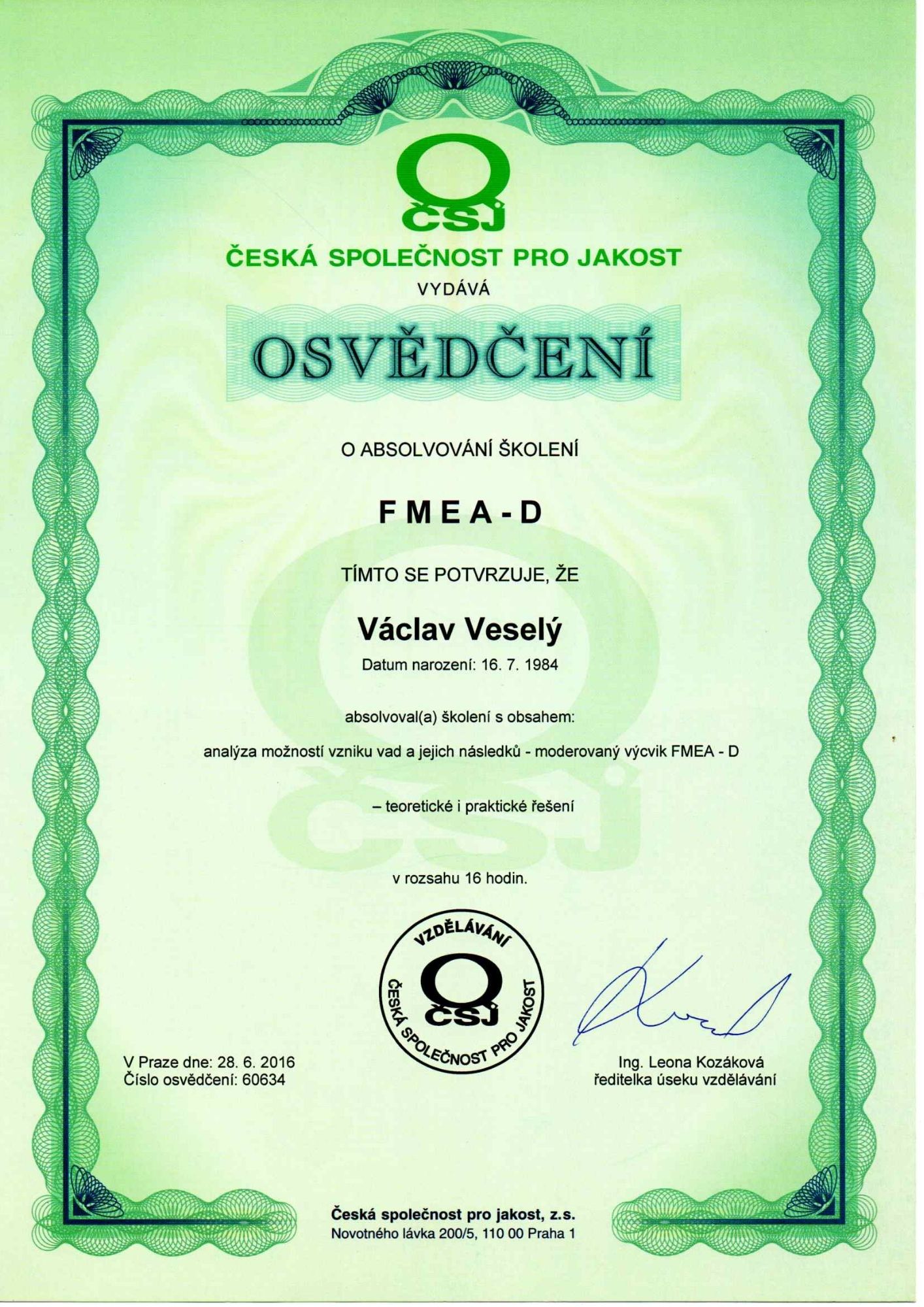 Certifikát 2