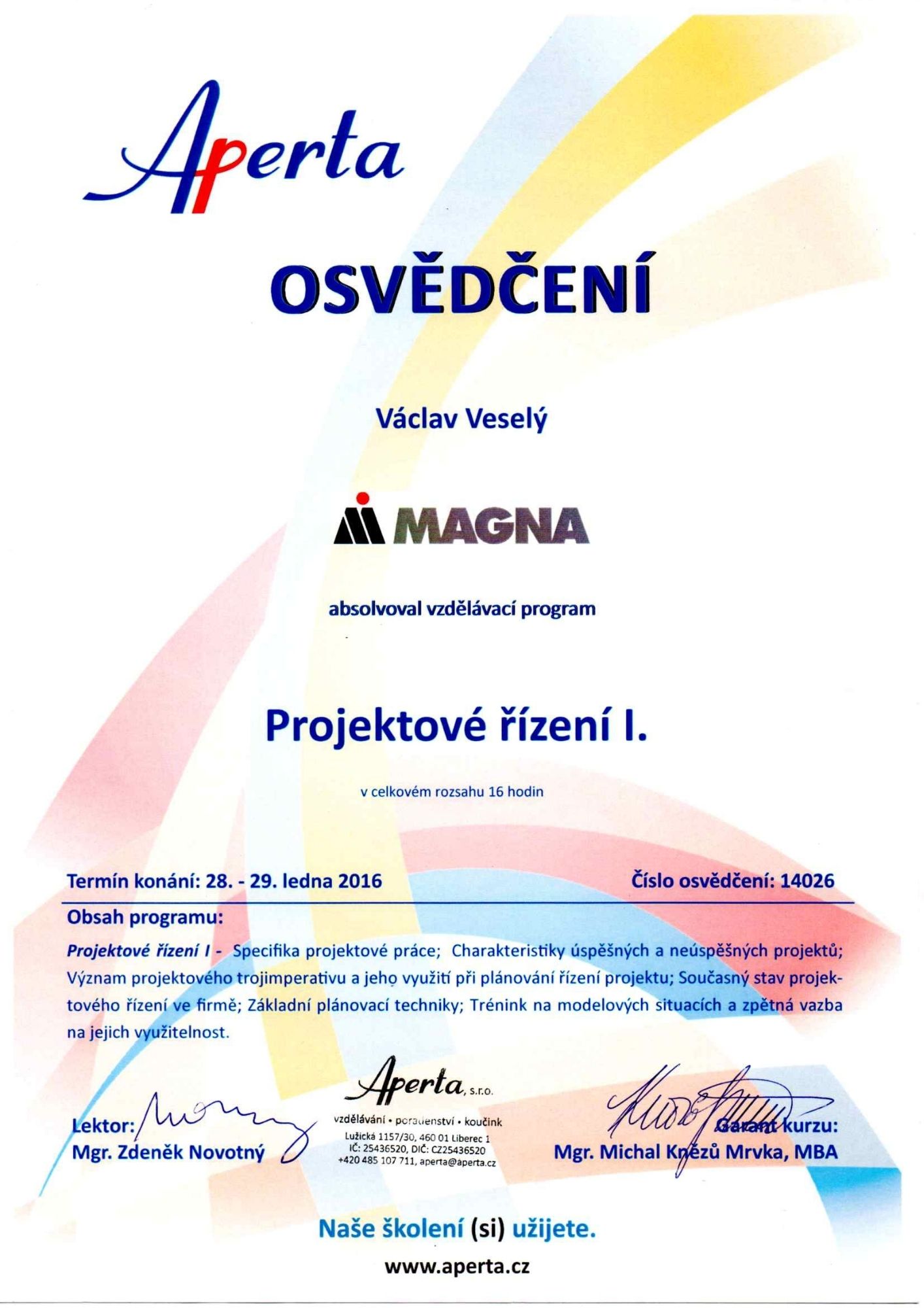 Certifikát 3