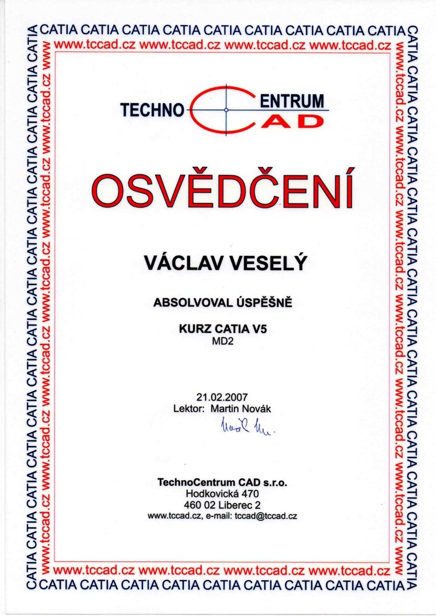 Certifikát 5